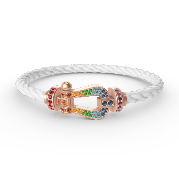 [Olivia JW]FORCE LARGE HORSESHOE  COLORED DIAMOND BRACELET ROSE GOLD