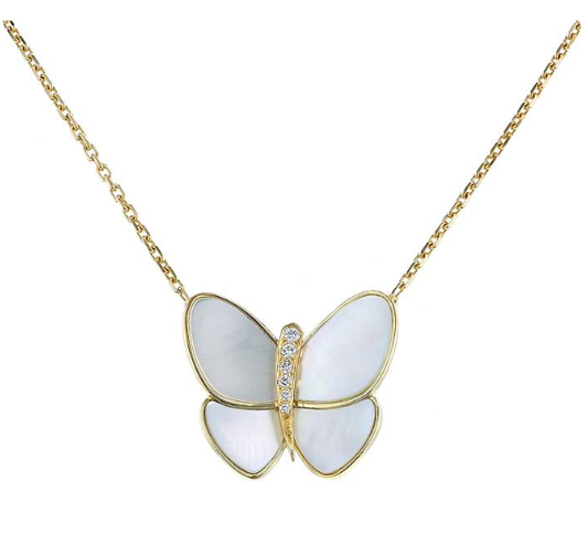 [Olivia JW]BUTTERFLY GOLD MOP DIAMOND NECKLACE