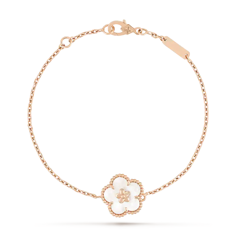 [Olivia JW]LUCKY WHITE MOP PLUM BLOSSOM  BRACELET