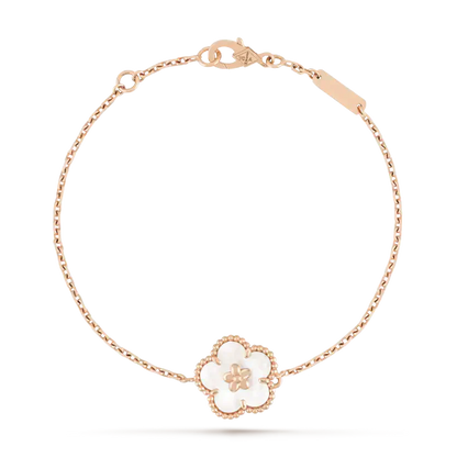 [Olivia JW]LUCKY WHITE MOP PLUM BLOSSOM  BRACELET