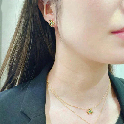 [Olivia JW]FRIVOLE  FLOWER MALACHITE EARRINGS