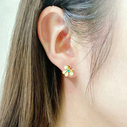 [Olivia JW]FRIVOLE  FLOWER MALACHITE EARRINGS