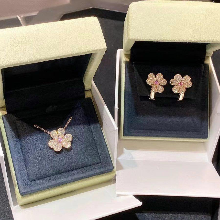 [Olivia JW]FRIVOLE ROSE GOLD FLOWER DIAMOND NECKLACE