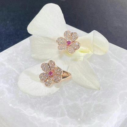 [Olivia JW]FRIVOLE PINK GOLD FLOWER DIAMOND EARRINGS