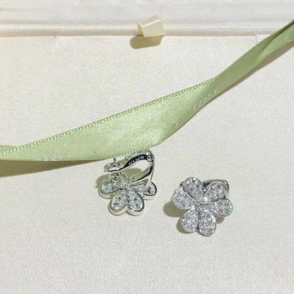 [Olivia JW]FRIVOLE SILVER FLOWER DIAMOND EARRINGS