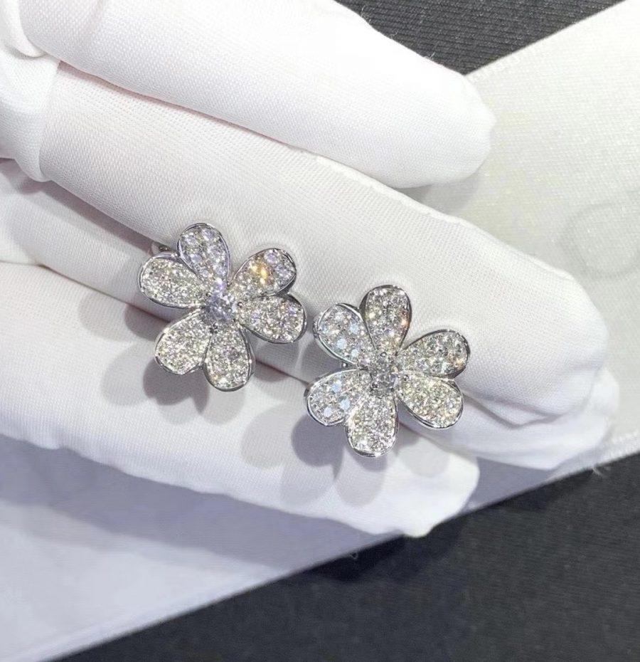 [Olivia JW]FRIVOLE SILVER FLOWER DIAMOND EARRINGS