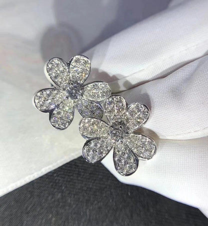 [Olivia JW]FRIVOLE SILVER FLOWER DIAMOND EARRINGS