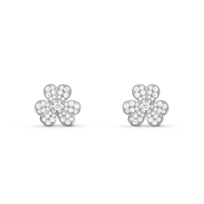 [Olivia JW]FRIVOLE SILVER FLOWER DIAMOND EARRINGS