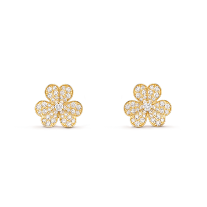 [Olivia JW]FRIVOLE GOLD FLOWER DIAMOND EARRINGS