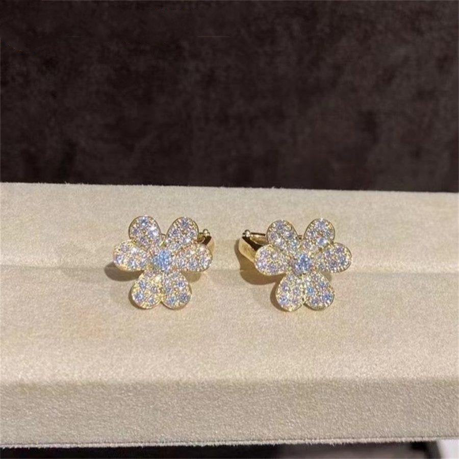 [Olivia JW]FRIVOLE GOLD FLOWER DIAMOND EARRINGS