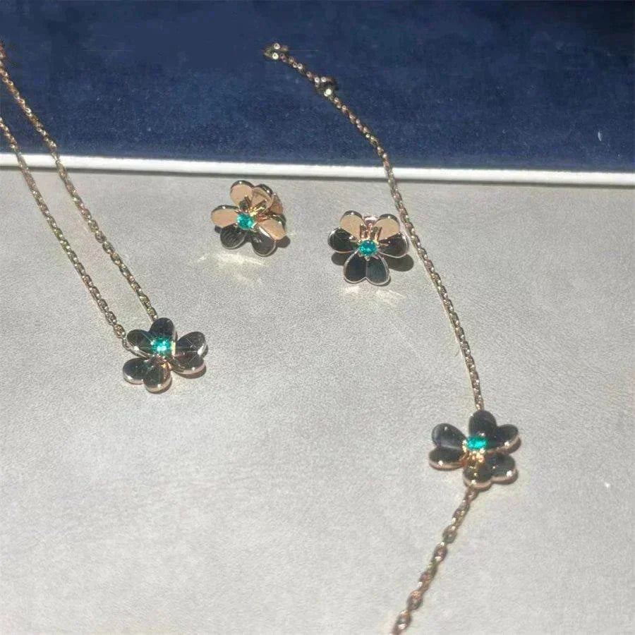 [Olivia JW]FRIVOLE  FLOWER MALACHITE EARRINGS