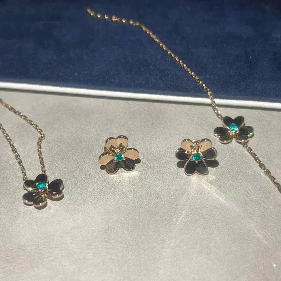 [Olivia JW]FRIVOLE  FLOWER MALACHITE EARRINGS
