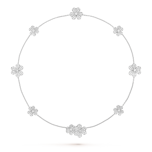 [Olivia JW]FRIVOLE SILVER 9 FLOWERS NECKLACE