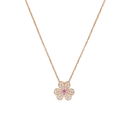 [Olivia JW]FRIVOLE ROSE GOLD FLOWER DIAMOND NECKLACE