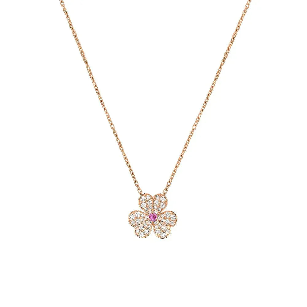 [Olivia JW]FRIVOLE ROSE GOLD FLOWER DIAMOND NECKLACE
