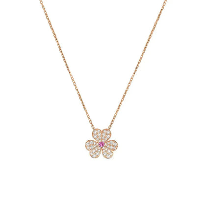 [Olivia JW]FRIVOLE ROSE GOLD FLOWER DIAMOND NECKLACE