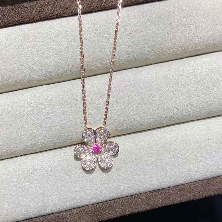 [Olivia JW]FRIVOLE ROSE GOLD FLOWER DIAMOND NECKLACE