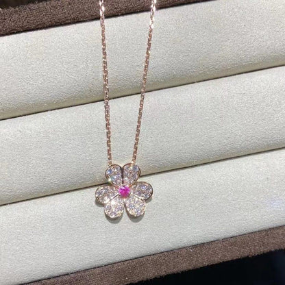 [Olivia JW]FRIVOLE ROSE GOLD FLOWER DIAMOND NECKLACE