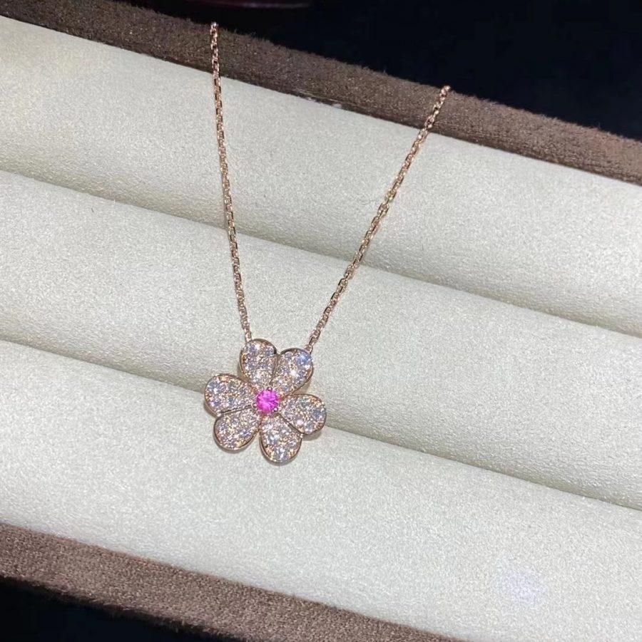 [Olivia JW]FRIVOLE ROSE GOLD FLOWER DIAMOND NECKLACE