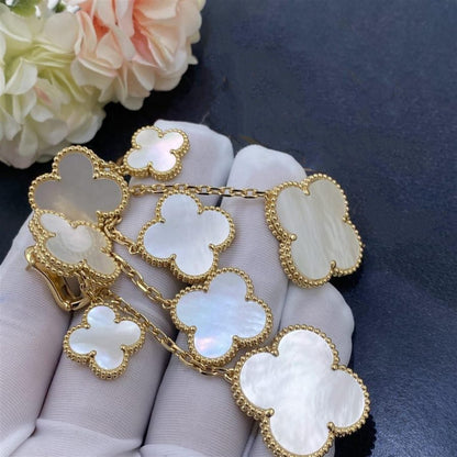 [Olivia JW]CLOVER EARRINGS WHITE MOP 4 MOTIFS GOLD