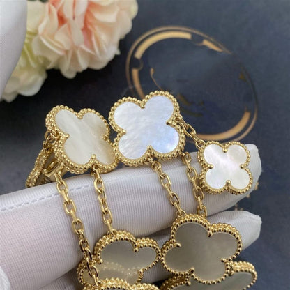 [Olivia JW]CLOVER EARRINGS WHITE MOP 4 MOTIFS GOLD