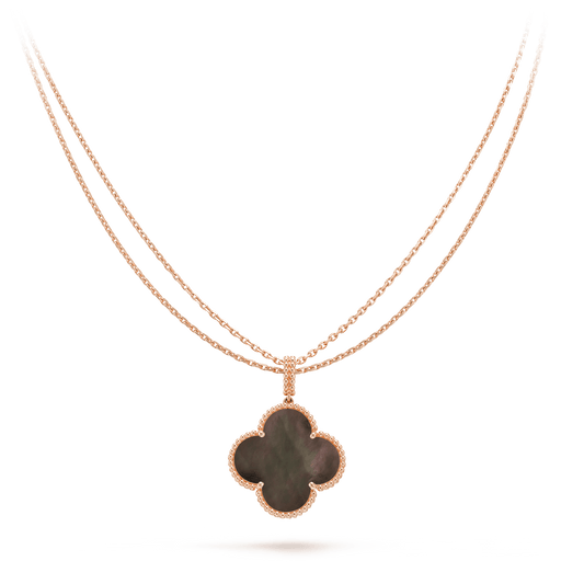 [Olivia JW]CLOVER 25MM GOLD DARK MOP BIG CLOVER NECKLACE