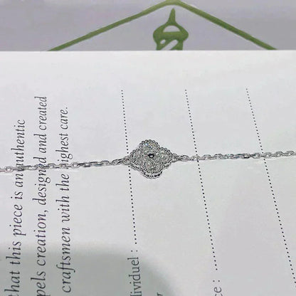 [Olivia JW]CLOVER  SINGLE FLOWER BRACELET SILVER