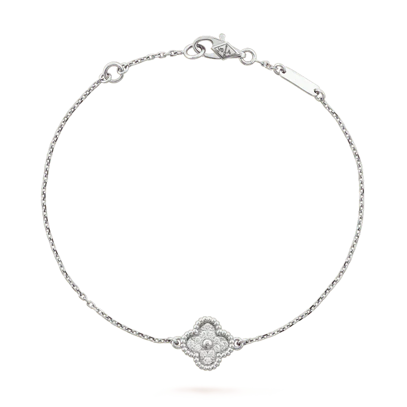 [Olivia JW]CLOVER  SINGLE FLOWER BRACELET SILVER