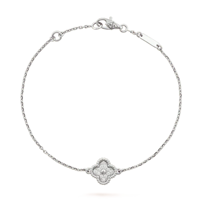 [Olivia JW]CLOVER  SINGLE FLOWER BRACELET SILVER