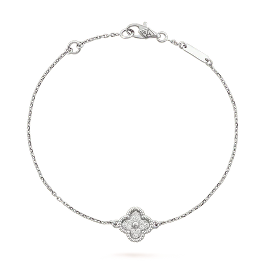 [Olivia JW]CLOVER  SINGLE FLOWER BRACELET SILVER