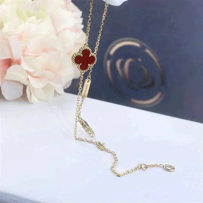 [Olivia JW]CLOVER  CARNELIAN SINGLE FLOWER BRACELET