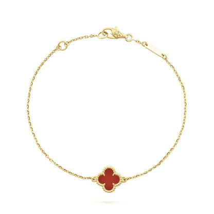 [Olivia JW]CLOVER  CARNELIAN SINGLE FLOWER BRACELET