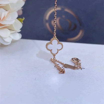 [Olivia JW]CLOVER WHITE MOP SINGLE FLOWER BRACELET