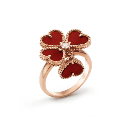 [Olivia JW]SWEET CLOVER CARNELIAN RING