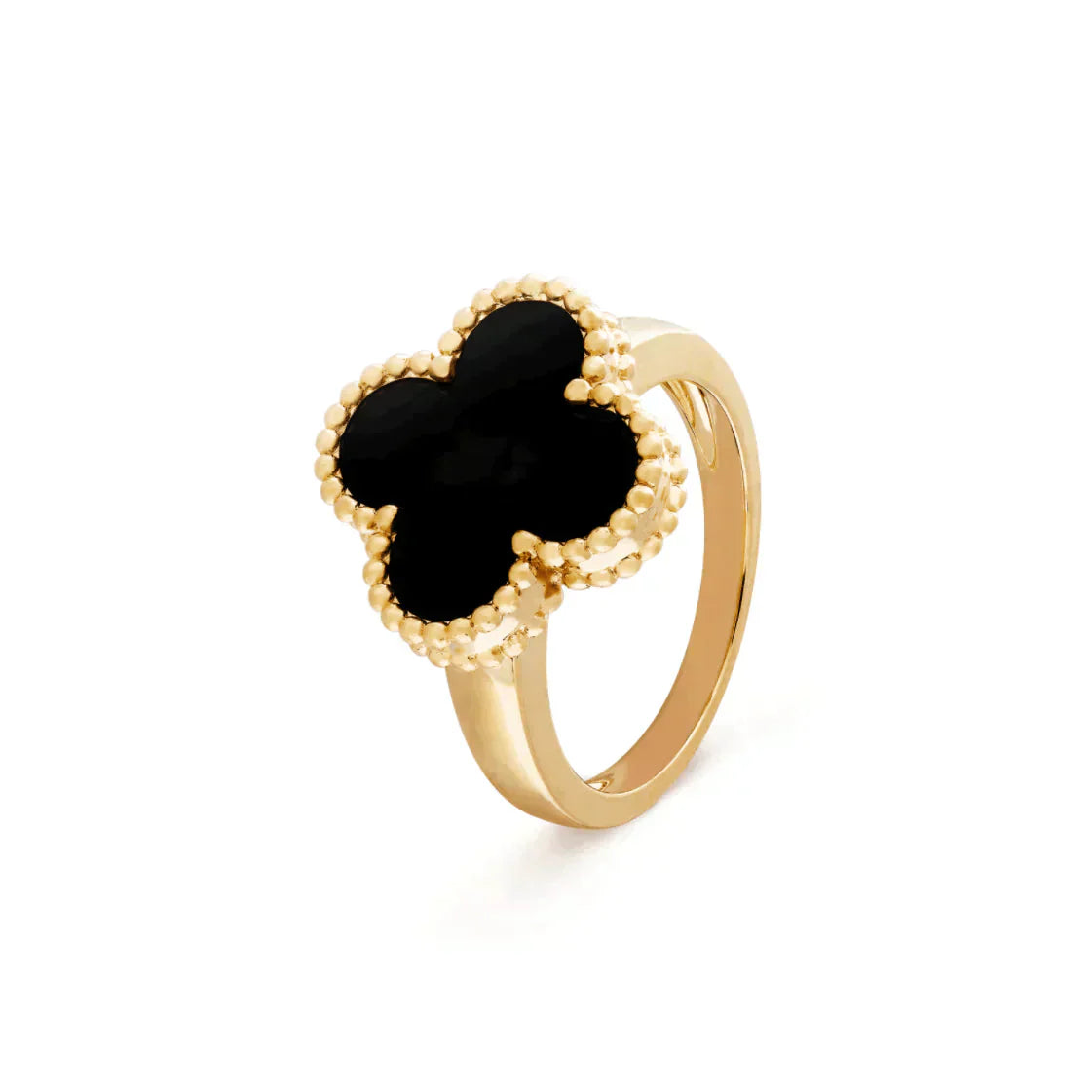 [Olivia JW]CLOVER ONYX RING