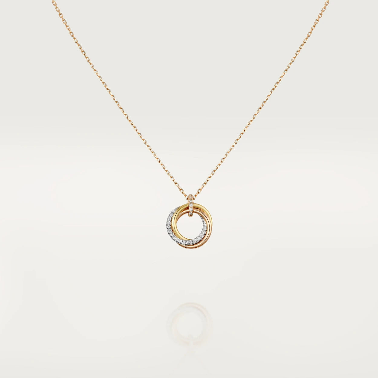 [Olivia JW]TRINITY NECKLACE SILVER GOLD PINK GOLD DIAMONDS
