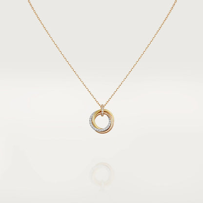 [Olivia JW]TRINITY NECKLACE SILVER GOLD PINK GOLD DIAMONDS