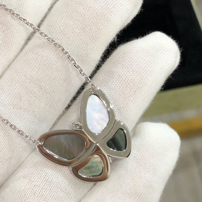 [Olivia JW]LARGE BUTTERFLY SILVER PENDANT DIAMOND NECKLACE