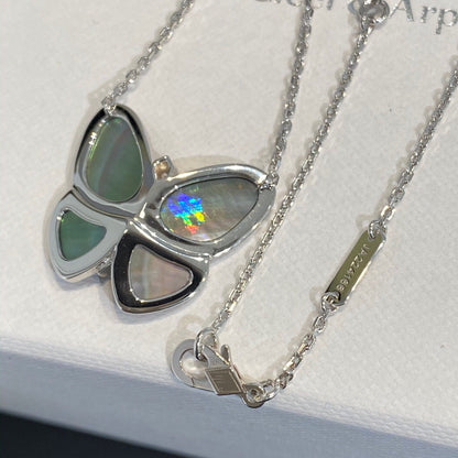 [Olivia JW]LARGE BUTTERFLY SILVER PENDANT DIAMOND NECKLACE