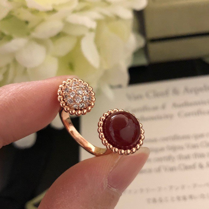 [Olivia JW]PERLEE COULEURS DIAMOND ROSE GOLD BETWEEN THE FINGER RING