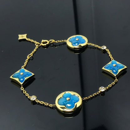 [Olivia JW]STAR AND SUN 4 MOTIF BLUE BRACELET