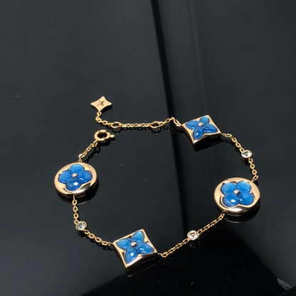 [Olivia JW]STAR AND SUN 4 MOTIF BLUE BRACELET