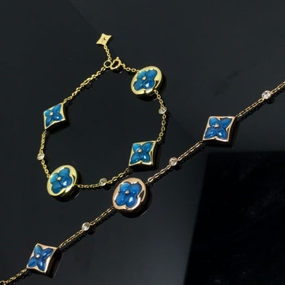 [Olivia JW]STAR AND SUN 4 MOTIF BLUE BRACELET