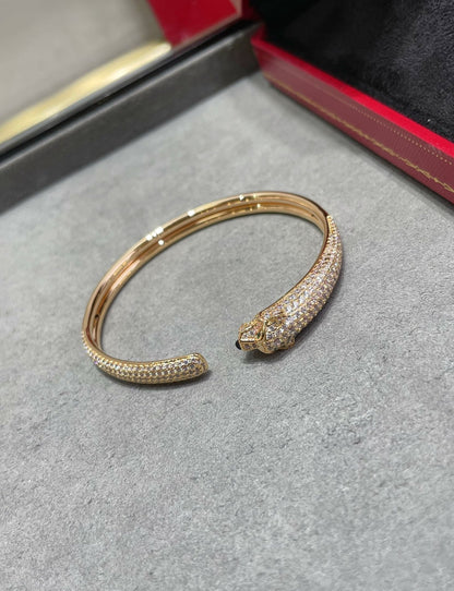 [Olivia JW]PANTHERE FULL DIAMOND OPEN BRACELET