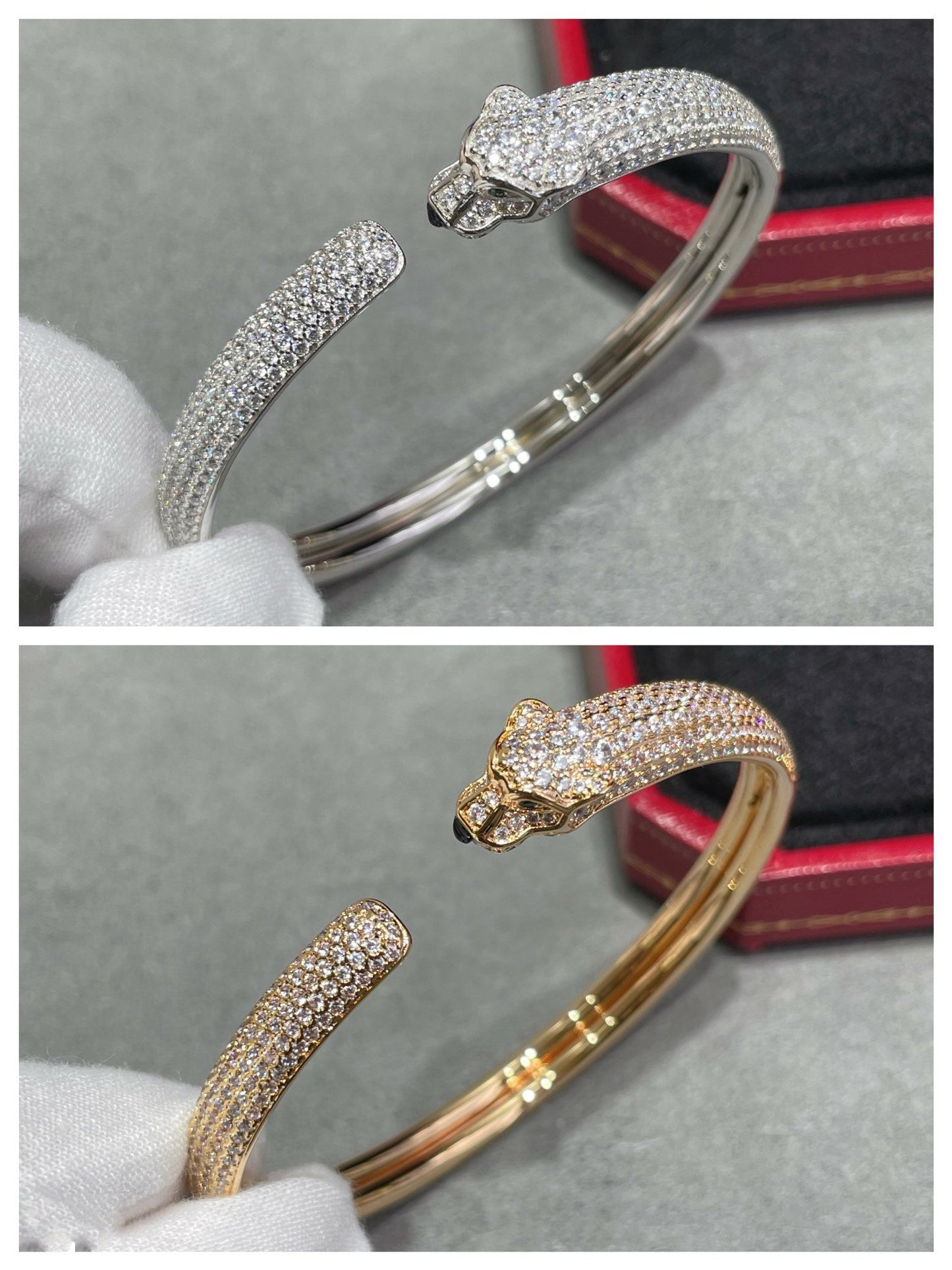 [Olivia JW]PANTHERE FULL DIAMOND OPEN BRACELET
