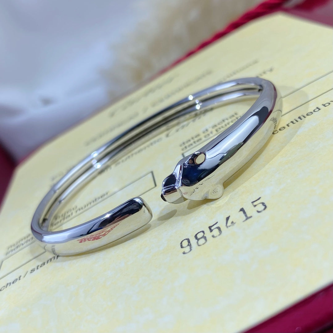 [Olivia JW]PANTHERE SILVER OPEN BRACELET