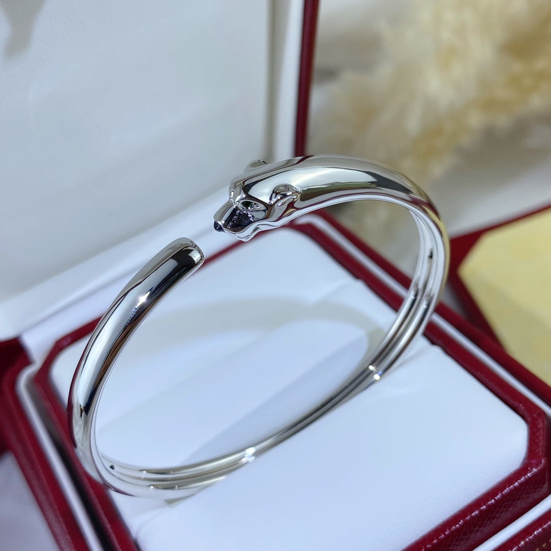 [Olivia JW]PANTHERE SILVER OPEN BRACELET