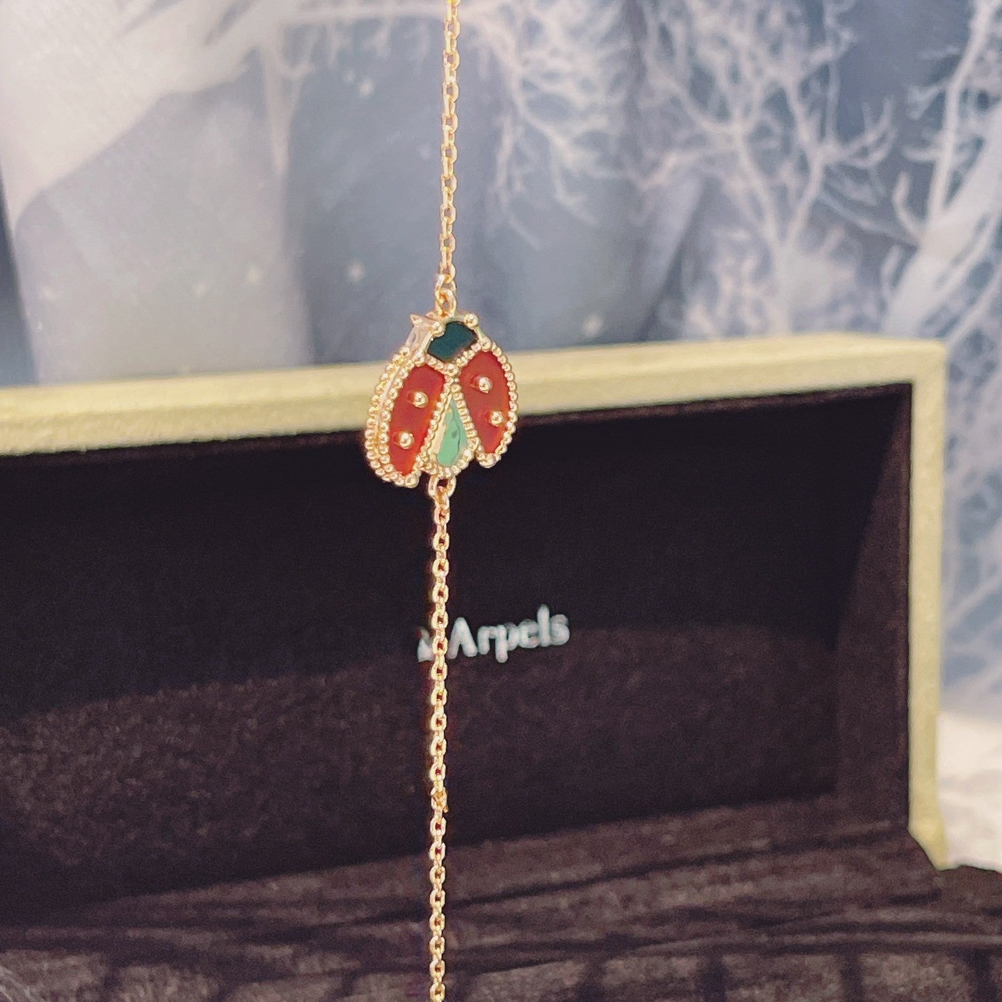 [Olivia JW]LUCKY SPRING 1 MOTIF PINK GOLD BRACELET