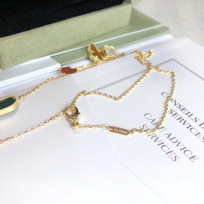 [Olivia JW]LUCKY SPRING 4 MOTIFS ROSE GOLD NECKLACE