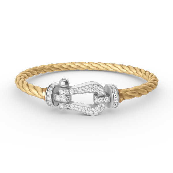 [Olivia JW]FORCE LARGE HORSESHOE FULL DIAMOND BRACELET SILVER